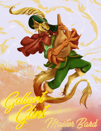 Gold Dragonborn Bard